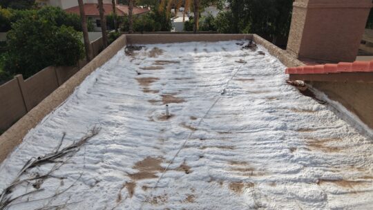 Poorly sprayed Foam Roof