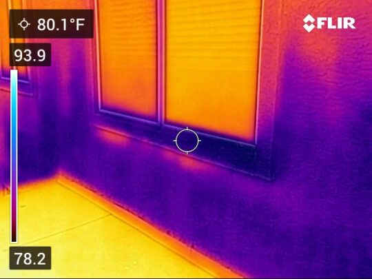 Thermal Imaging showing a window leak in a home in Phoenix